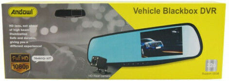 Andowl 1080P Mirror Car DVR, 4.3" Display with Clip