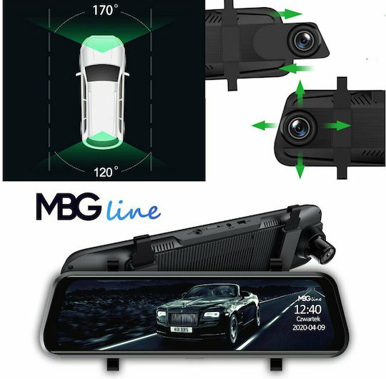 MBG HS900 Pro Σετ Καθρέπτης με Κάμερα DVR Αυτοκινήτου 1440P με Οθόνη 10" Wi-Fi & Κάμερα Οπισθοπορείας