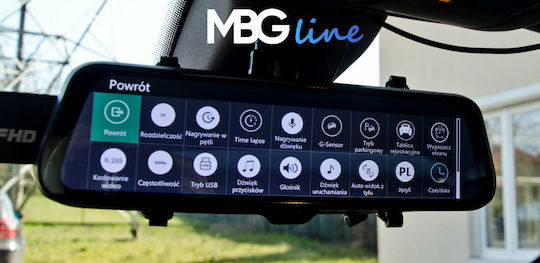 MBG HS900 Pro Σετ Καθρέπτης με Κάμερα DVR Αυτοκινήτου 1440P με Οθόνη 10" Wi-Fi & Κάμερα Οπισθοπορείας