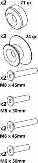 Lampa Swing Arm Adapter Μοτοσυκλέτας in Gray Color L9033.4