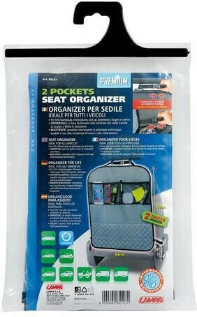 Lampa Premium Car Back Seat Organizer Waterproof with 2 Pockets 46x57cm