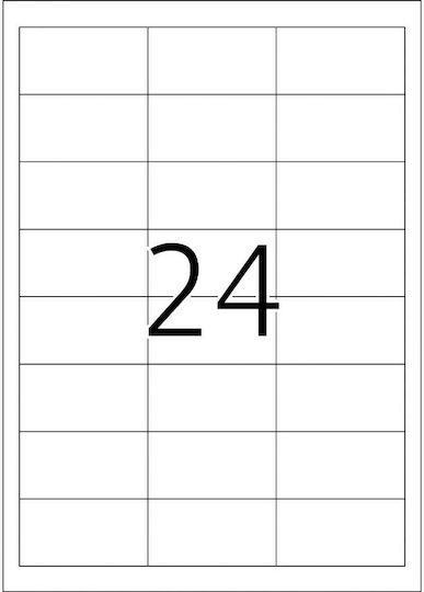 Typotrust 2400 Αυτοκόλλητες Ετικέτες Α4 Ορθογώνιες 64.6x33.8mm