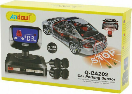 Andowl Car Parking System with Screen and 4 Sensors in Black Color