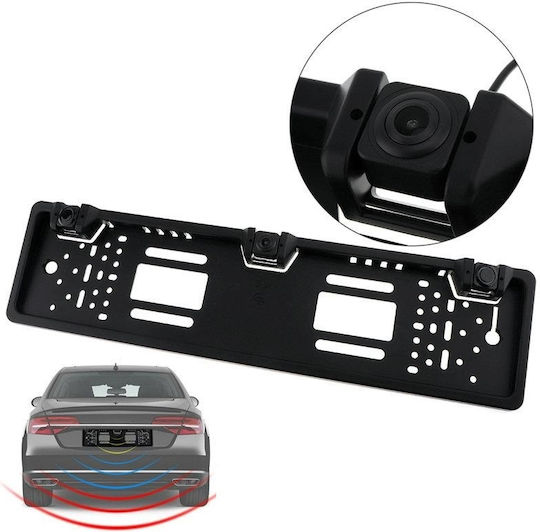 Andowl Car Parking System License Plate Frame with Camera / Buzzer and 2 Sensors in Black Color