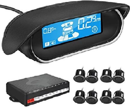 Car Parking System with Screen and 8 Sensors in Black Color