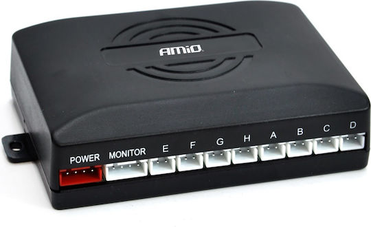 AMiO Car Parking System with Buzzer and 8 Sensors 22mm in Black Color