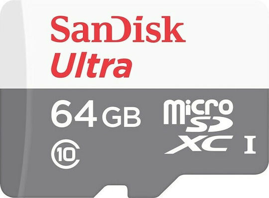 Sandisk Ultra microSDXC 64GB Geschwindigkeitsklasse 10 UHS-I 80MB/s mit Adapter