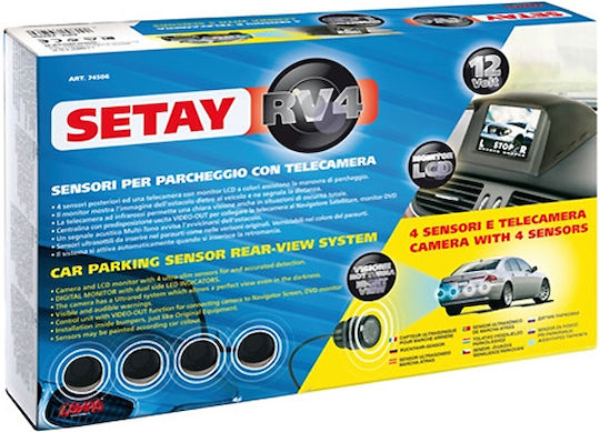 Lampa Car Parking System with Camera / Screen / Buzzer and 4 Sensors in Black Color