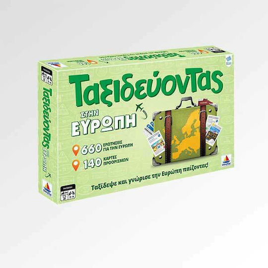 Board Game Ταξιδεύοντας Στην Ευρώπη Δεύτερη Έκδοση for 2-6 Players 10+ Years Old Desyllas