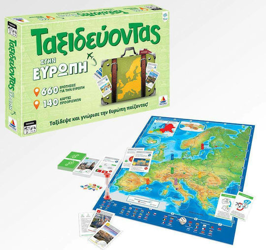 Board Game Ταξιδεύοντας Στην Ευρώπη Δεύτερη Έκδοση for 2-6 Players 10+ Years Old Desyllas