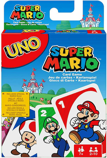 Настолна игра UNO Super Mario Card Game за 2-10 играчи 7+ години (EN) Mattel