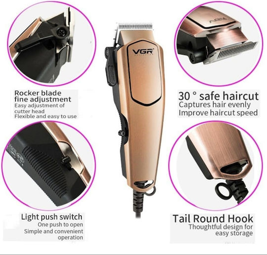 VGR Set Rechargeable Hair Clipper Gold V-131