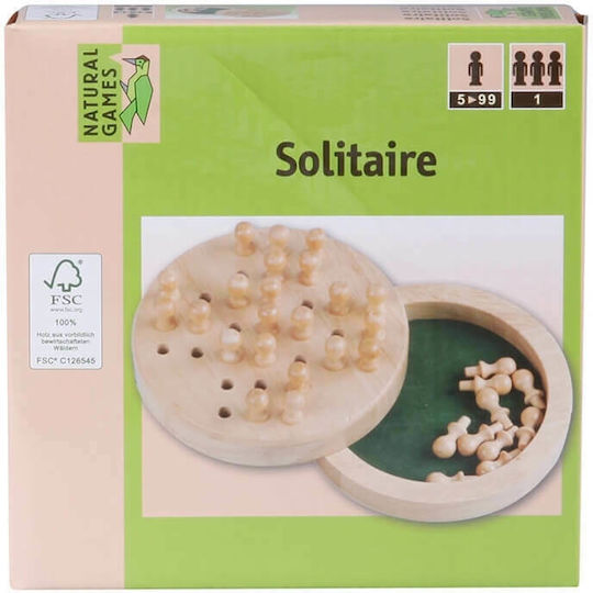Επιτραπέζιο Παιχνίδι Wooden Solitaire για 1 Παίκτη 5+ Ετών