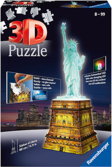 Пъзел 3D Статуята на Свободата Нощно Издание 108 Части