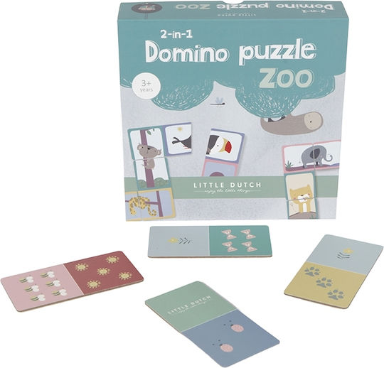 Little Dutch Domino Puzzle Zoo Εκπαιδευτικό Παιχνίδι Γνώσεων από Ξύλο για 3+ Ετών