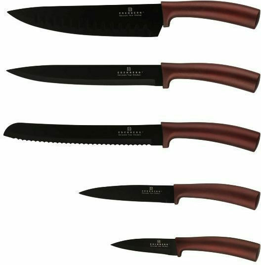 Edenberg Messerset mit Block aus rostfreiem Stahl 20cm 6Stück