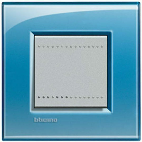 Legrand Bticino Living Light Switch Frame 1 Position Vertical Installation 2 Elements in Blue Color LNA4802AD