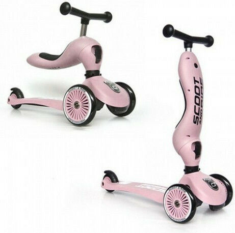 Scoot & Ride Trotinetă Copii Highwaykick 1 cu 3 Roți și Scaun pentru 1-5 Ani Roz