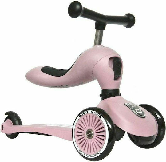 Scoot & Ride Trotinetă Copii Highwaykick 1 cu 3 Roți și Scaun pentru 1-5 Ani Roz