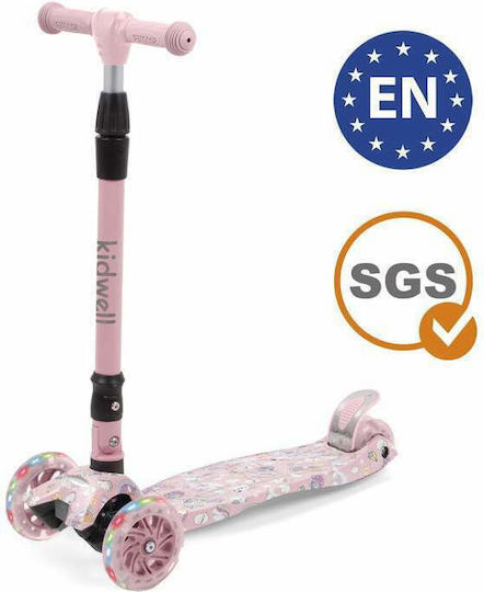 Kidwell Scuter Copii Pliabil Vento Unicorn 3 Roți Roz