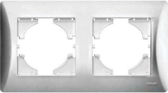 Lineme Hseries Switch Frame 2 Positions Horizontal Installation in Silver Color 50-00122-5