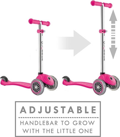 Globber Kids Scooter Primo 3-Wheel for 3+ Years Neon Pink