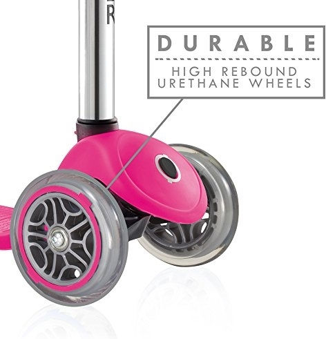 Globber Kids Scooter Primo 3-Wheel for 3+ Years Neon Pink