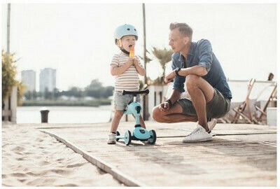 Scoot & Ride Kids Scooter Ηighwaykick 1 3-Wheel with Seat for 1-5 Years Light Blue