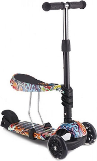 Kikka Boo Kids Scooter 3 in 1 Ride and Skate 3-Wheel with Seat for 3+ Years Multicolour