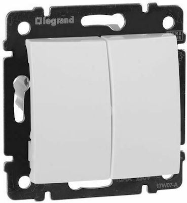 Legrand Valena 08 Recessed Electrical Lighting Wall Switch no Frame Basic Aller Retour White