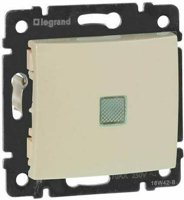 Legrand Valena 10 Recessed Electrical Lighting Wall Switch no Frame Basic Illuminated Ivory