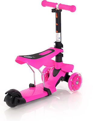 Lorelli Kids Scooter Foldable Smart 3-Wheel with Seat for 3+ Years Pink