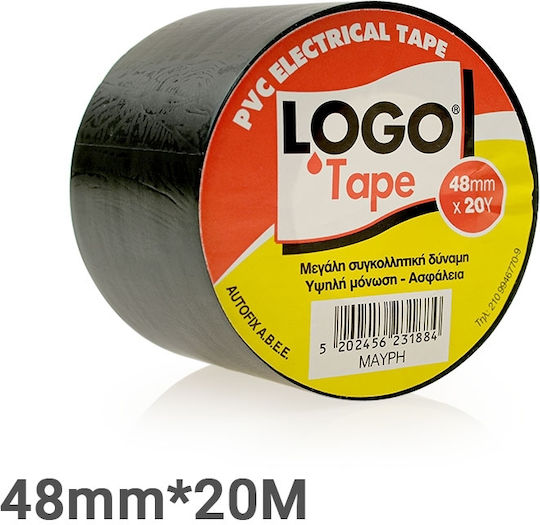 Logo Insulation Tape 48mm x 20m PVC Tape Black Black