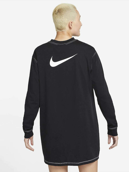 Nike Sportswear Mini Αθλητικό Φόρεμα T-shirt Μακρυμάνικο Μαύρο
