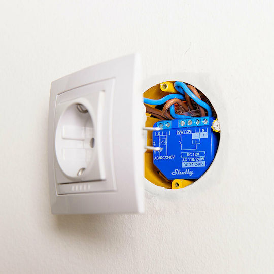 Shelly Plus 1 Smart Switch 1 Καναλιού Wi-Fi, Bluetooth & RF 16A με Τηλεχειριστήριο