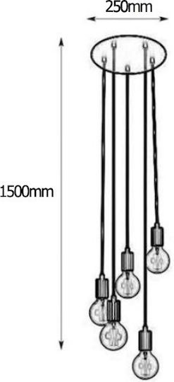 Elmark Quinn Pendant Light Black 25x250cm Elmark Quinn Pendant Light Black 25x250cm