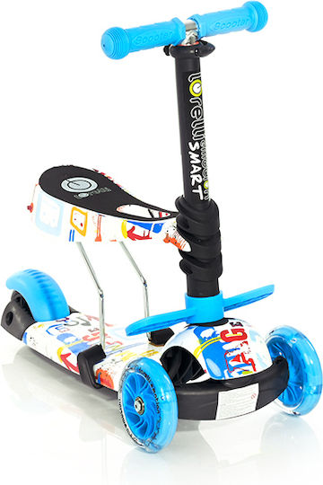 Lorelli Kids Scooter Foldable Smart 2021 3-Wheel with Seat for 3+ Years Blue
