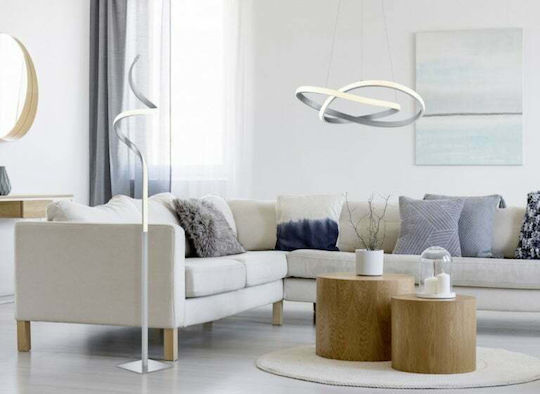 Trio Lighting Course LED Φωτιστικό Δαπέδου Υ149εκ. Ασημί Trio Lighting Course LED Φωτιστικό Δαπέδου Υ149εκ. Ασημί