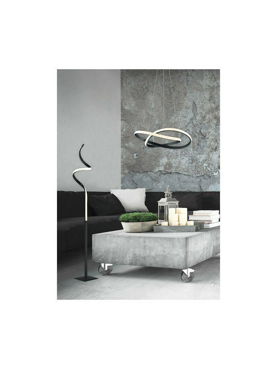 Trio Lighting Lighting Course LED Floor Lamp H147xW21cm. with Warm White Light 950lm Black