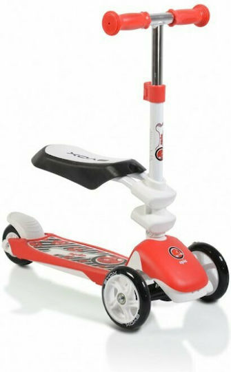 Byox Kids Scooter Epic 2 in 1 3-Wheel with Seat for 3+ Years Red