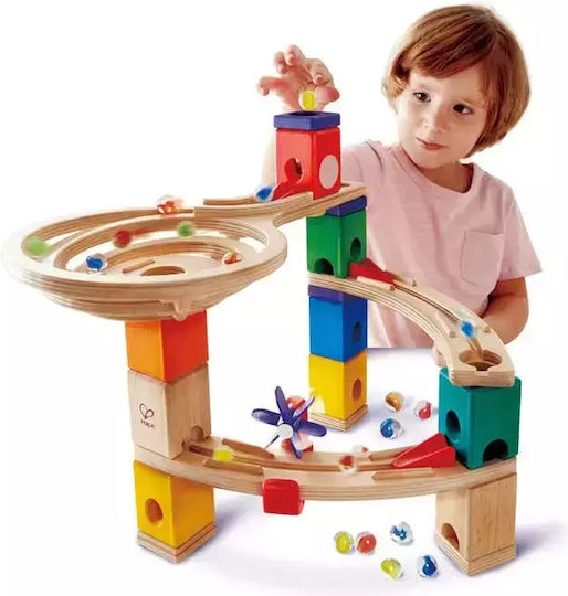 Hape Jucărie de Construcție din Lemn Quadrilla Marble Run pentru Copii 4+ ani+ Ani