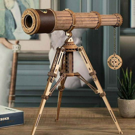 Robotime Παιχνίδι Κατασκευών Ξύλινo Monocular Telescope για Παιδιά 14+ Ετών