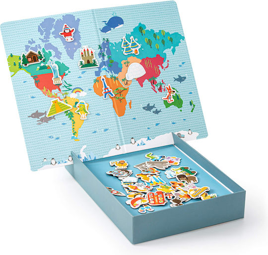Apli Kids Μαγνητικό Παιχνίδι Κατασκευών World Map για Παιδιά 3+ Ετών AP-16494