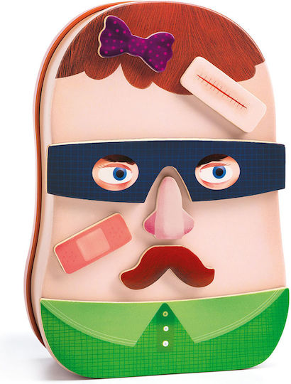 Djeco Magnetic Construction Toy Face Compositions with Wooden Magnets for Children 3+ Years