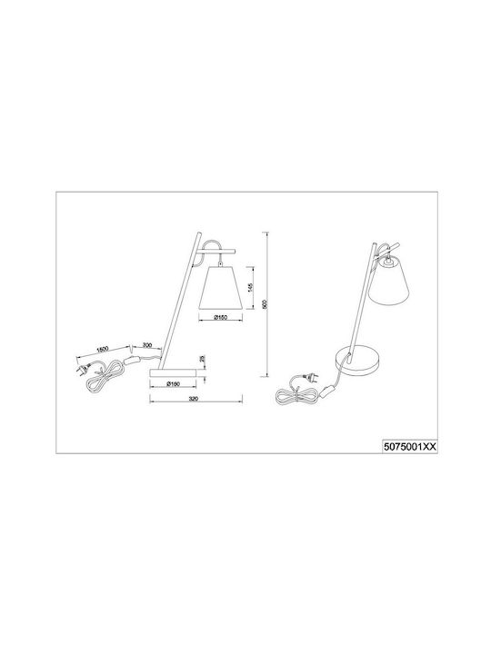 Trio Lighting Andreus Metall Tischlampe für Fassung E14 mit Schwarz Schirm und Basis