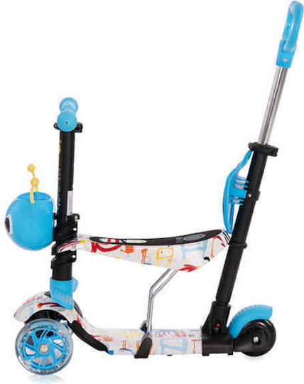 Lorelli Kids Scooter Foldable Smart Plus 2021 3-Wheel with Seat for 3+ Years Blue