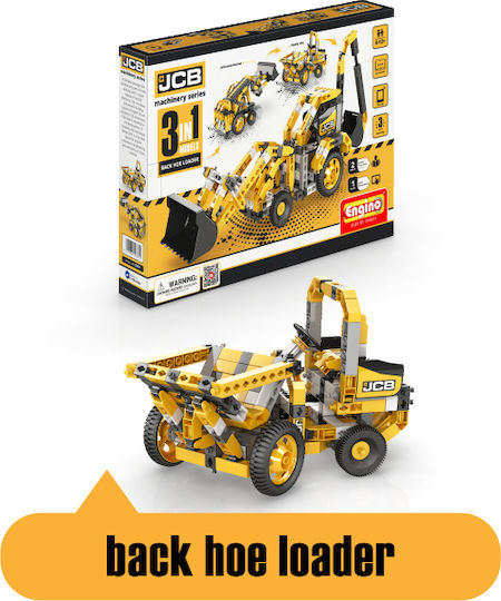 Engino Plastic Construction Toy Construction Back Hoe Loader for Children 6+ years old+ Years
