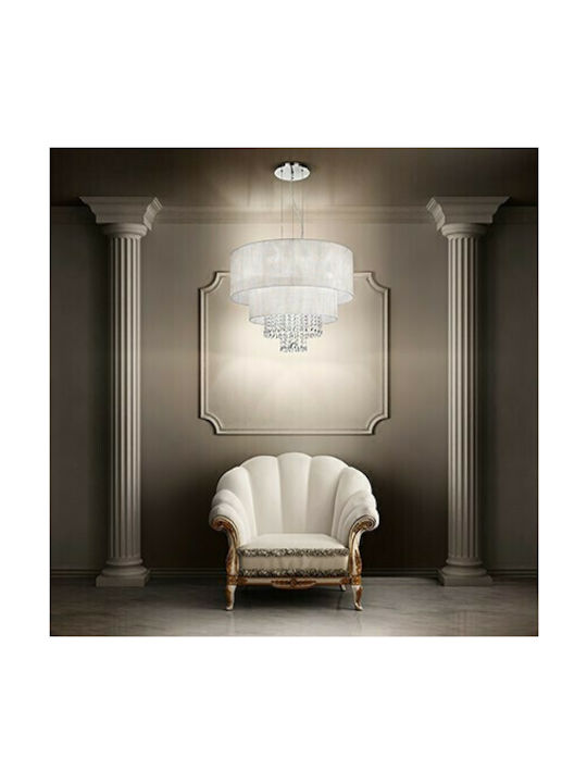 Ideal Lux Πολυέλαιος 6xE27 Ø71cm με Καπέλα Λευκός 068299