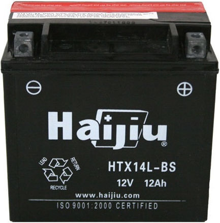 HaiJiu Inchis Baterie Motocicleta YTX14L-BS cu Capacitatea 12Ah