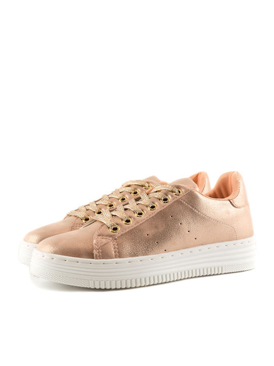 Love4shoes Plato 4301 Γυναικεία Flatforms Sneakers Ροζ